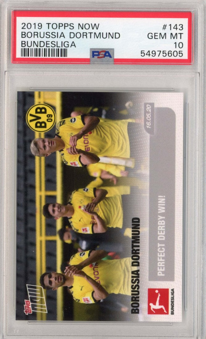 Graded 2019 Topps Now Erling Haaland #143 Borussia Dortmund Rookie Card PSA 10: Graded 2019 Topps Now Erling Haaland #143 Borussia Dortmund Rookie Card PSA 10 Graded 2019 Topps Now Erling Haaland #143 Borussia Dortmund Rookie Card PSA 10
