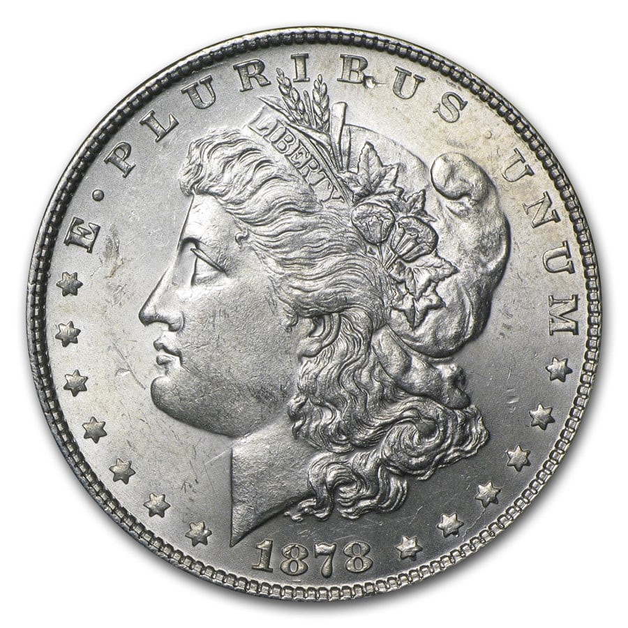1878 Morgan Dollar 7 Tailfeathers Rev of 78 BU: 1878 Morgan Dollar 7 Tailfeathers Rev of 78 BU Product ID: 31981 Year: 1878 Grade: Brilliant Unc Grade Service: None Denomination: $1.00 Mint Mark: P - Philadelphia (Not Shown) Metal Cont