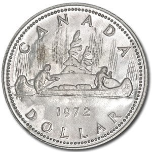 1972 Canada Silver Dollar Specimen (Voyager): 1972 Canada Silver Dollar Specimen (Voyager) Product ID: 29818 Year: 1972 Grade: Specimen - Unc Grade Service: None Denomination: $1.00 Dollar Mint Mark: RCM (Not Shown) Metal Content: 0.