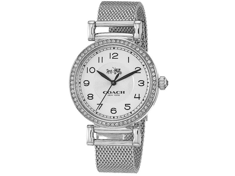 Coach womens Madison Fashion: Coach womens Madison Fashion Product Code: 14502651-39B2A Brand: Coach Condition: Never Worn Stainless steel case, Stainless steel bracelet, White dial, Quartz movement, Scratch resistant mineral coat