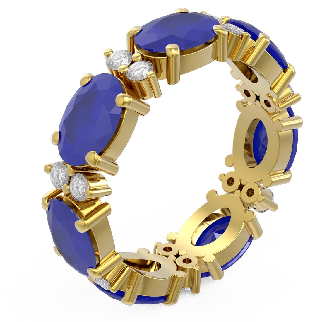 8.62 ctw Sapphire Ring 18K Yellow Gold: 8.62 ctw Sapphire Ring 18K Yellow Gold Item: Sapphire Wedding RingTotal Gem weight: 8.62 carats Metal: Solid 18K Yellow Gold Gold Product Weight: Approx. 6.4 grams Jewelry Note: Wedding Ring