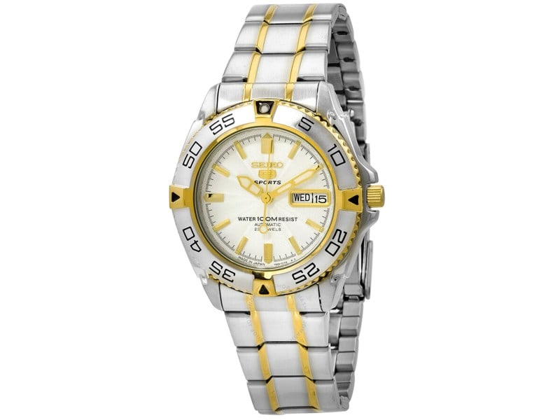 Seiko mens 5 Sports: Seiko mens 5 Sports Product Code: SNZB24J1-39B2A Brand: Seiko Condition: Never Worn Stainless steel case, Stainless steel bracelet, White dial, Automatic movement, Scratch resistant mineral, Water res