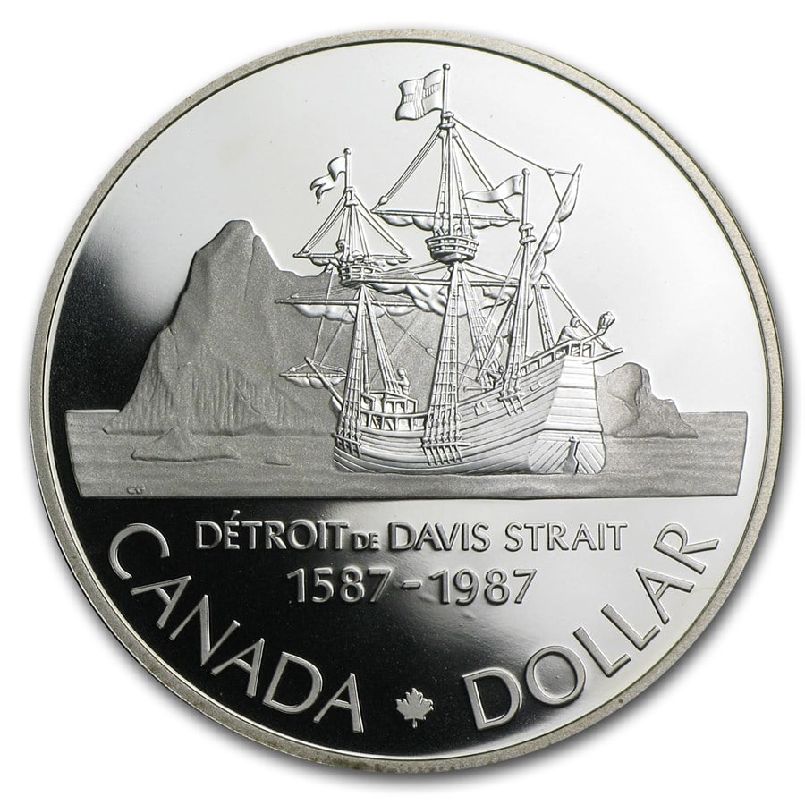 1987 Canada Silver Dollar Proof (400th Ann of Davis Exploration): 1987 Canada Silver Dollar Proof (400th Ann of Davis Exploration) Product ID: 59787 Year: 1987 Grade: Proof Grade Service: None Denomination: $1.00 Dollar Mint Mark: RCM (Not Shown) Metal