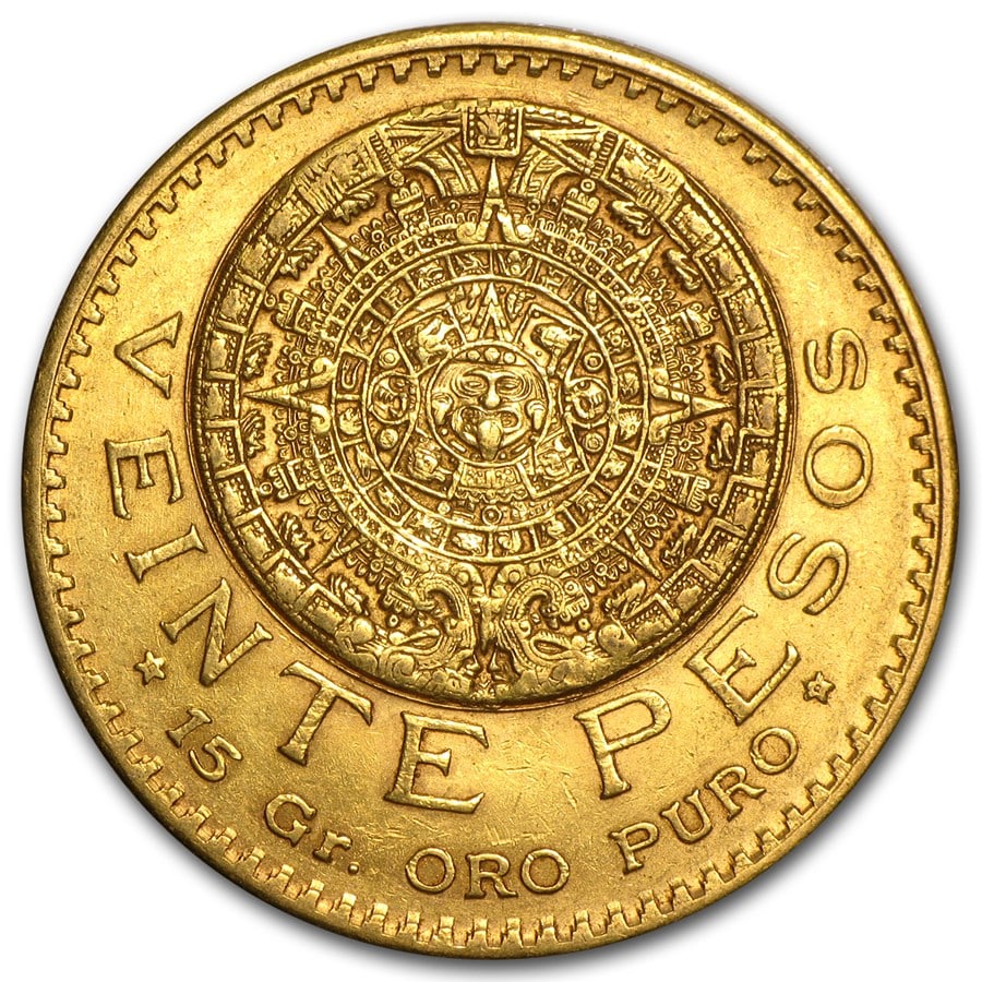 1918 Mexico Gold 20 Pesos XF: 1918 Mexico Gold 20 Pesos XF Product ID: 83576 Year: 1918 Grade: Extra Fine Grade Service: None Denomination: 20 Pesos Mint Mark: Mexico City (Not Shown) Metal Content: 0.4823 troy oz