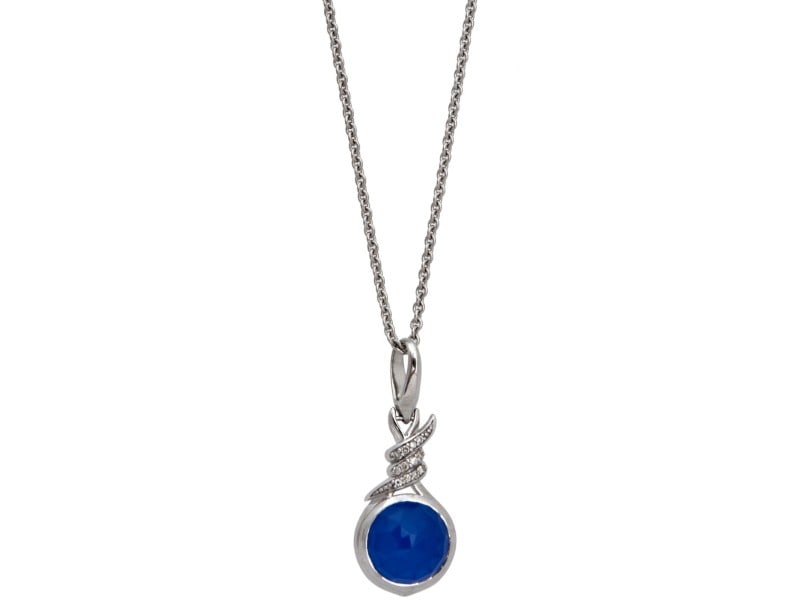 Stephen Webster 925 Sterling Silver Forget Me Knot Diamond & Blue Crystal Haze Necklace: Stephen Webster 925 Sterling Silver Forget Me Knot Diamond & Blue Crystal Haze Necklace Product Code: 232332328456-E Brand: Stephen Webster Condition: Never Worn Metal: Sterling Silver Stone Size