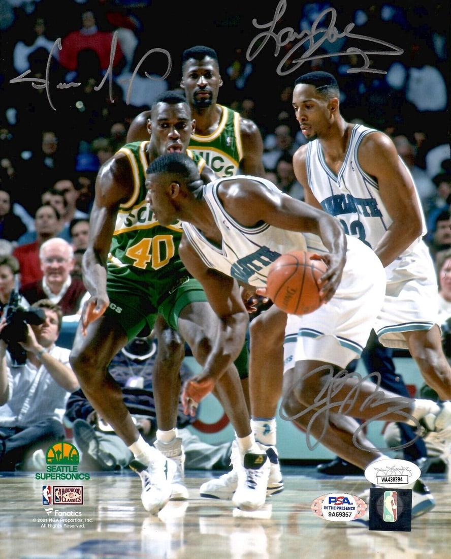 shawn kemp alonzo mourning larry johnson signed 8x10 photo sonics hornets psa: shawn kemp alonzo mourning larry johnson signed 8x10 photo sonics hornets psa Shawn Kemp Alonzo Mourning Larry Johnson signed 8x10 photo Sonics Hornets PSA RBJ no: 7370965352536