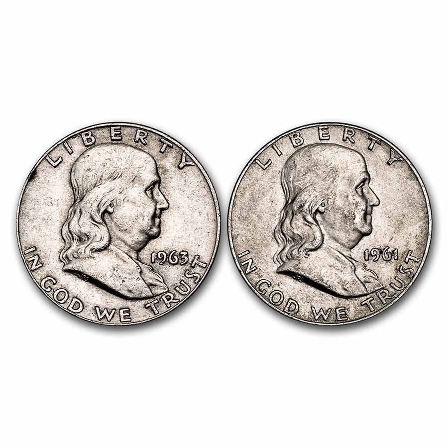 $1.00 Face Value 90% Franklin Halves Avg Circ: $1.00 Face Value 90% Franklin Halves Avg Circ Product ID: 65764 Year: Random Grade: Average Circulated Grade Service: None Denomination: $0.50 Mint Mark: Varies Metal Content: 0.715 troy