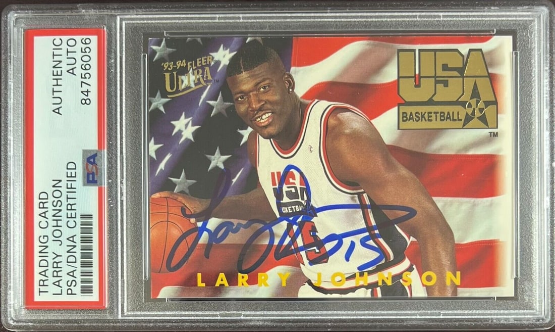 Larry Johnson auto 1994 Fleer Ultra #364 card Charlotte Hornets PSA Encapsulated: Larry Johnson auto 1994 Fleer Ultra #364 card Charlotte Hornets PSA Encapsulated Larry Johnson auto 1994 Fleer Ultra #364 card Charlotte Hornets PSA Encapsulated RBJ no: 7368950087768