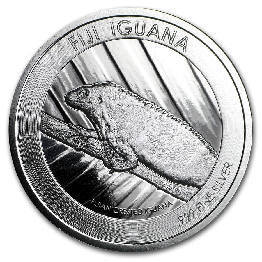 2016 Fiji 1 oz Silver Iguana BU: 2016 Fiji 1 oz Silver Iguana BU Product ID: 116260 Year: 2016 Grade: Brilliant Unc Grade Service: Assay Card Denomination: 1 oz Mint Mark: N/A - Not Available Metal Content: 1 troy oz