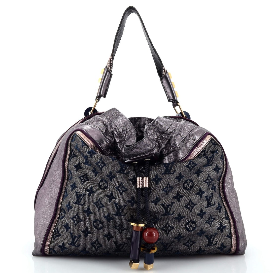 Louis Vuitton Bluebird Handbag Limited Edition Monogram Lurex Canvas: Louis Vuitton Bluebird Handbag Limited Edition Monogram Lurex Canvas Exterior Color: Metallic, Multicolor Interior Color: Black Exterior Material: Canvas (Plain), Fabric Interior Material: Fabric Hard