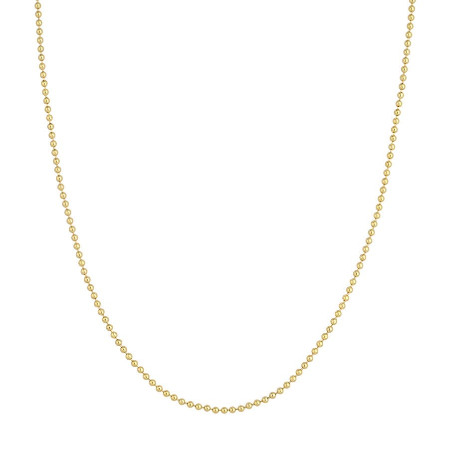 14K Yellow Gold 2 mm Bead Chain w/ Lobster Clasp - 18 in.: 14K Yellow Gold 2 mm Bead Chain w/ Lobster Clasp - 18 in. Product ID: 261076 Purity: 14K Finish: Polished Length Of Item: 18in Chain Type: Bead Chain Width: 2mm Clasp/Connector: Lobster