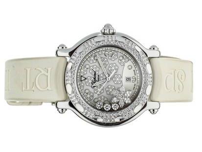 Chopard Happy Sport Snowflake 32.5mm 8236 White Rubber Strap: Chopard Happy Sport Snowflake 32.5mm 8236 White Rubber Strap Product Code: 303560752369-E Brand: Chopard Condition: Pre-Owned Model: Chopard Happy Sport Item Specifics: Band Color: White