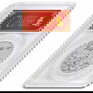2024 AUS 1 oz Platinum Lunar Dragon MS-70 PCGS (FS, Red Label): 2024 AUS 1 oz Platinum Lunar Dragon MS-70 PCGS (FS, Red Label) Product ID: 285569 Year: 2024 Grade: MS-70 Grade Service: PCGS Denomination: 100 Dollars Mint Mark: P - Perth Metal Content: