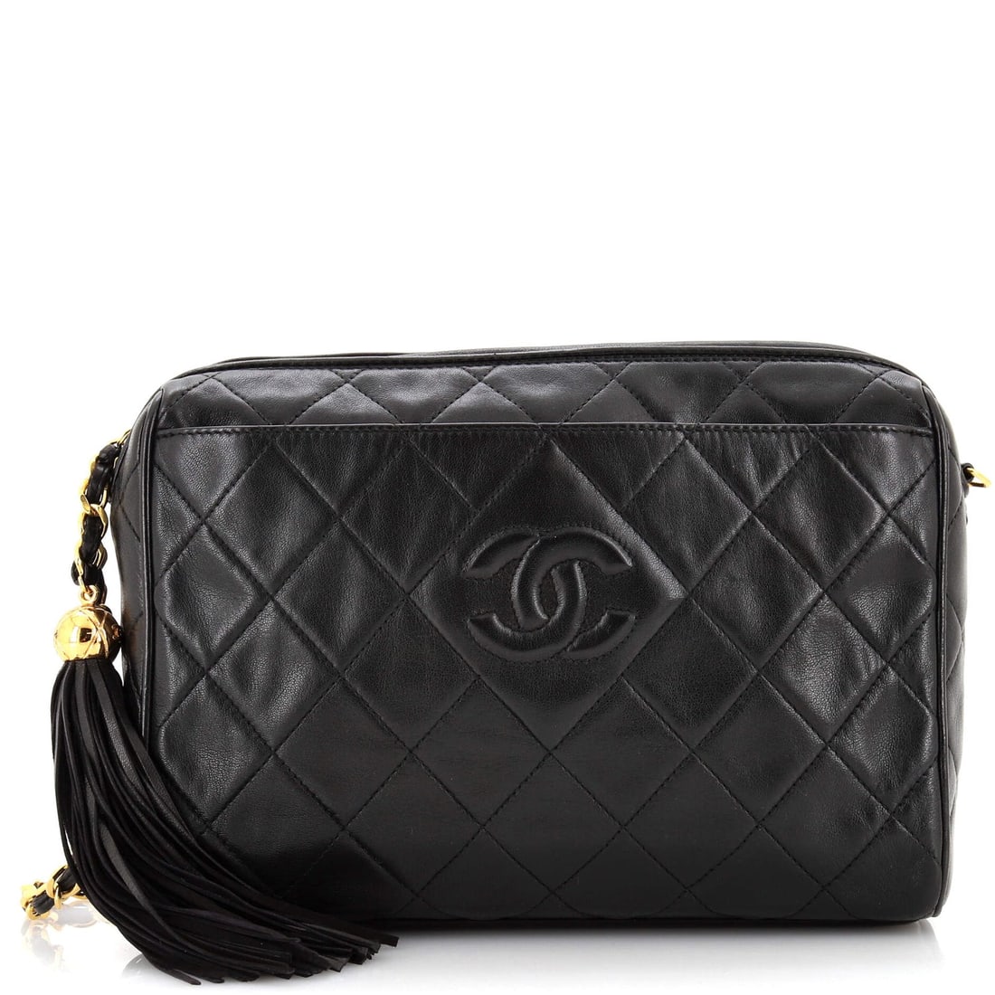 Chanel Vintage Front Pocket Camera Bag Quilted Lambskin Medium: Chanel Vintage Front Pocket Camera Bag Quilted Lambskin Medium Exterior Color: Black Interior Color: Black Exterior Material: Leather Interior Material: Leather Hardware Color: Gold Accessories: A