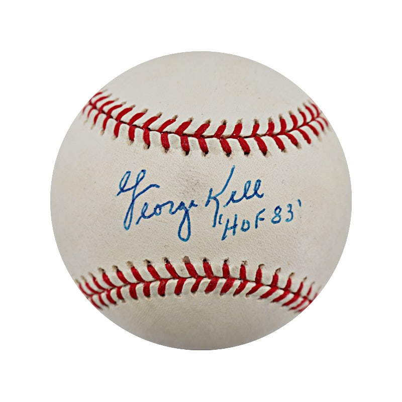 george kell autographed & inscribed "'hof 83'" OAL baseball (JSA): george kell autographed & inscribed "'hof 83'" OAL baseball (JSA) George Kell Autographed & Inscribed "'HOF 83'" OAL Baseball (JSA) RBJ no:7476196900952