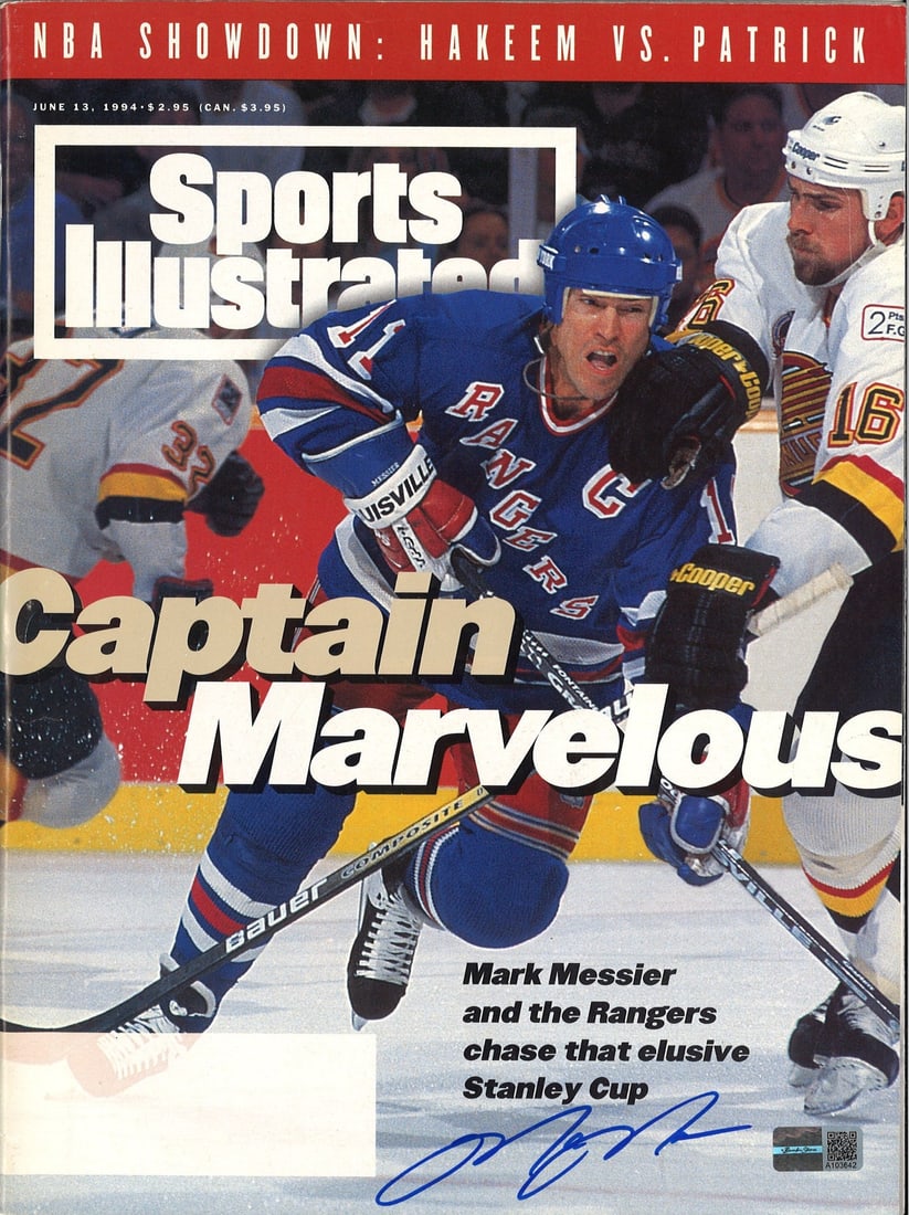 Mark Messier New York Rangers Captain Marvelous Sports Illustrated: Mark Messier New York Rangers Captain Marvelous Sports Illustrated Listed is a Mark Messier autographed "Captain Marvelous" Sports Illustrated magazine. This issue was released on June 13th, 1994, the