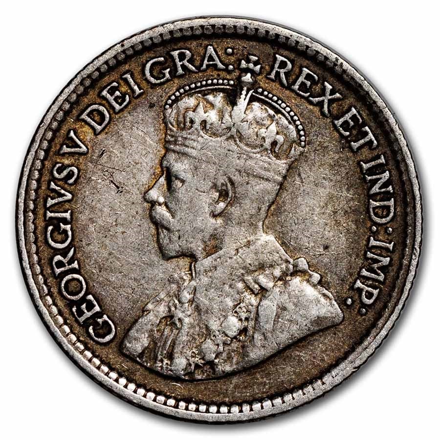 1920 Canada Silver 5 Cents George V Avg Circ: 1920 Canada Silver 5 Cents George V Avg Circ Product ID: 258380 Year: 1920 Grade: Average Circulated Grade Service: None Denomination: 5 Cents Mint Mark: RCM (Not Shown) Metal Content: 0.