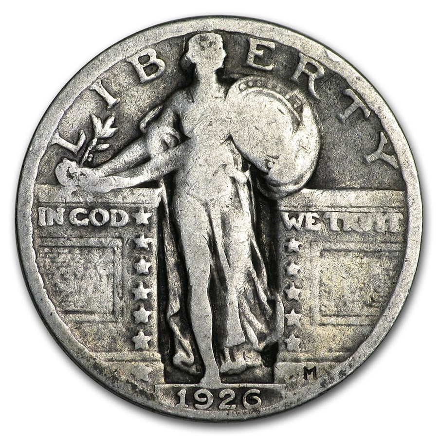 1916-1930 Standing Liberty Quarters (Full Dates): 1916-1930 Standing Liberty Quarters (Full Dates) Product ID: 55479 Year: Random Grade: Average Circulated Grade Service: None Denomination: $0.25 Mint Mark: Varies Metal Content: 0.1788 t