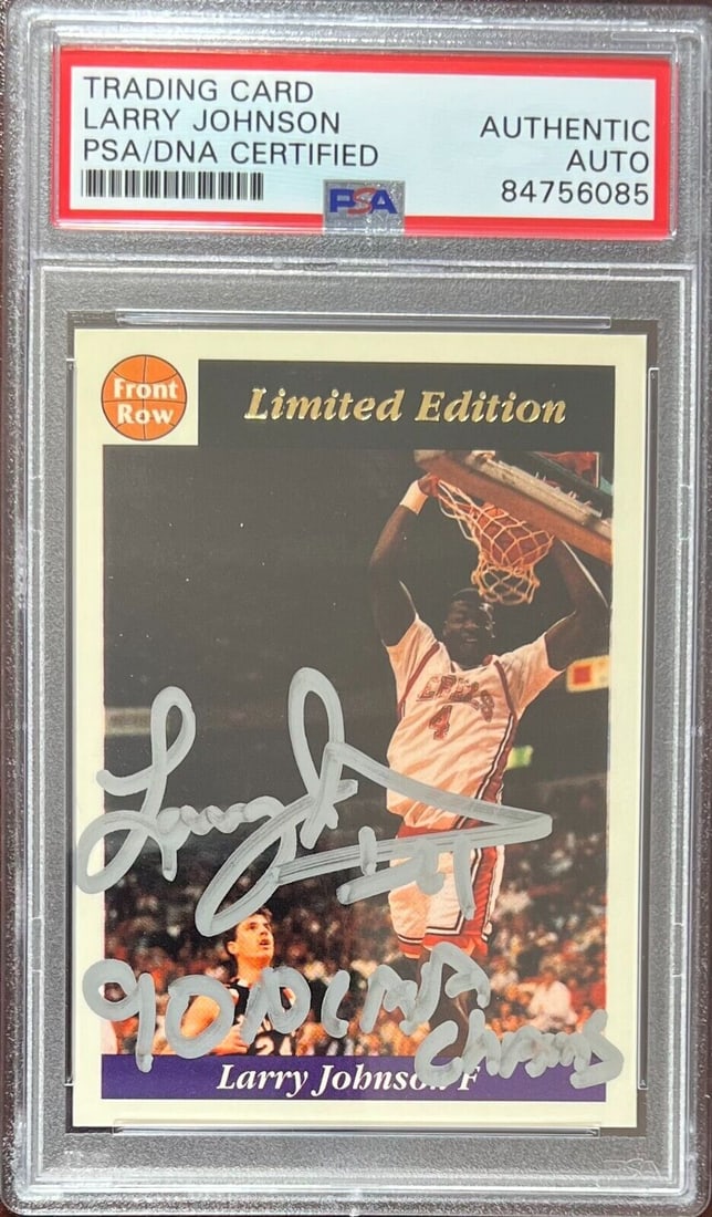 Larry Johnson auto inscribed 1991 Front Row RC #1 UNLV PSA Encapsulated: Larry Johnson auto inscribed 1991 Front Row RC #1 UNLV PSA Encapsulated Larry Johnson auto inscribed 1991 Front Row RC #1 UNLV PSA Encapsulated RBJ no:7369521299544