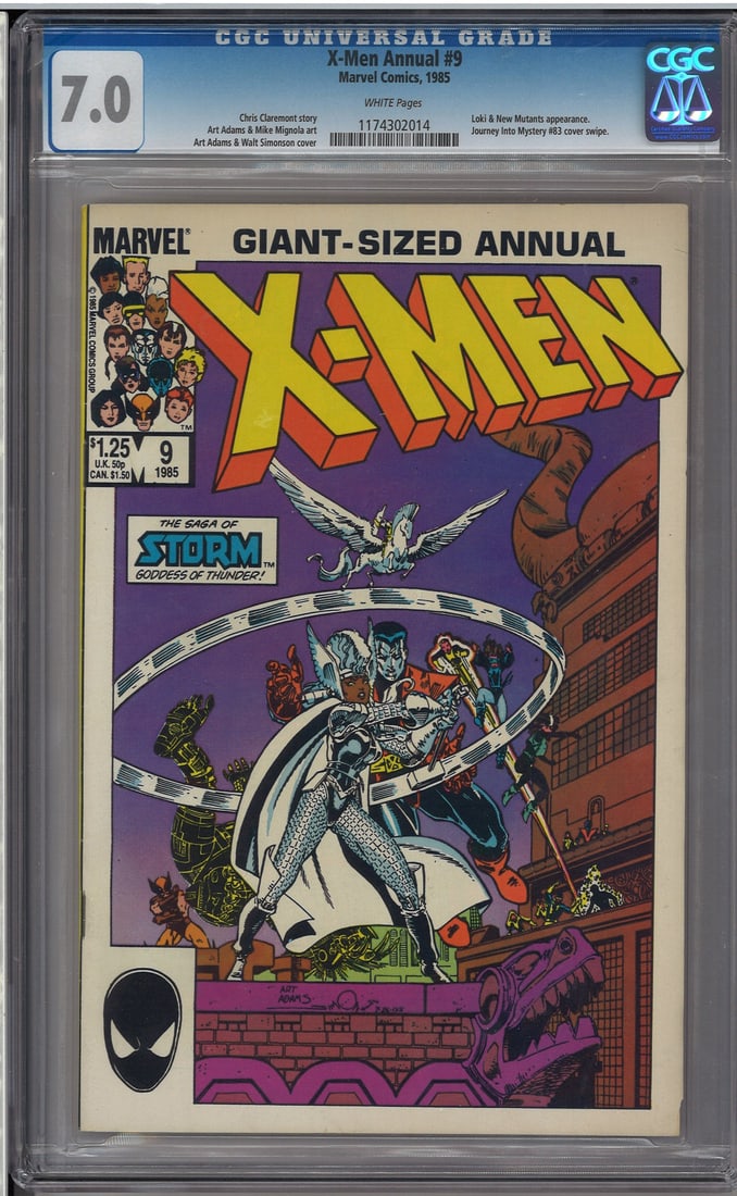 X-Men Annual #9 Marvel 7.0 CGC Comic Book: X-Men Annual #9 Marvel 7.0 CGC Comic Book This is a 7.0 CGC X-Men annual Marvel comic book. RBJ no:7165085188184