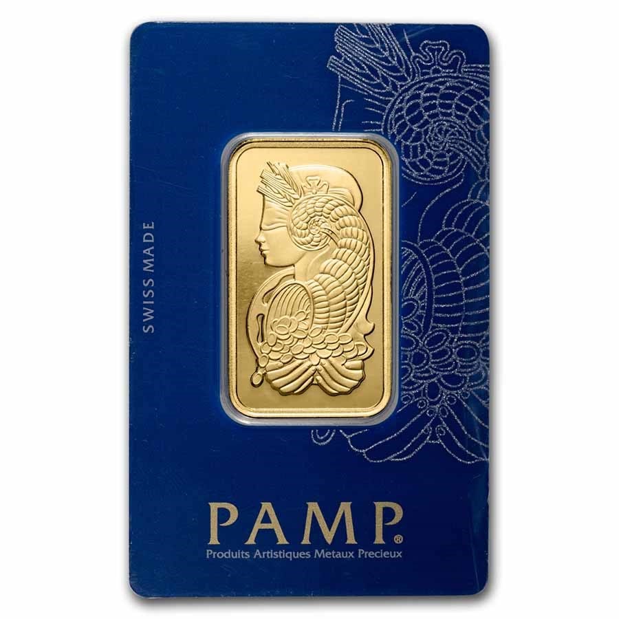 1 oz Gold Bar - PAMP Suisse Lady Fortuna VERISCAN (In Assay): 1 oz Gold Bar - PAMP Suisse Lady Fortuna VERISCAN (In Assay) RBJ no: 82236 Grade: None Grade Service: Assay Card Mint Mark: PAMP Suisse Metal Content: 1 troy oz Purity: .9999 Thickness: 1