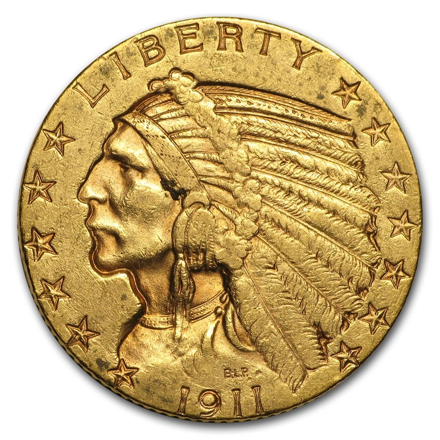 1911-S $5 Indian Gold Half Eagle AU: 1911-S $5 Indian Gold Half Eagle AU RBJ no: 14657 Year: 1911 Grade: Almost Unc Grade Service: None Denomination: 5 Dollars Mint Mark: S - San Francisco Metal Content: 0.2419 troy oz <