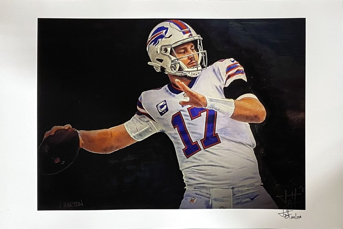 joshua barton signed 12x18 josh allen buffalo bills lithograph: joshua barton signed 12x18 josh allen buffalo bills lithograph Joshua Barton Signed 12x18 Josh Allen Buffalo Bills Lithograph RBJ no:7373645873240