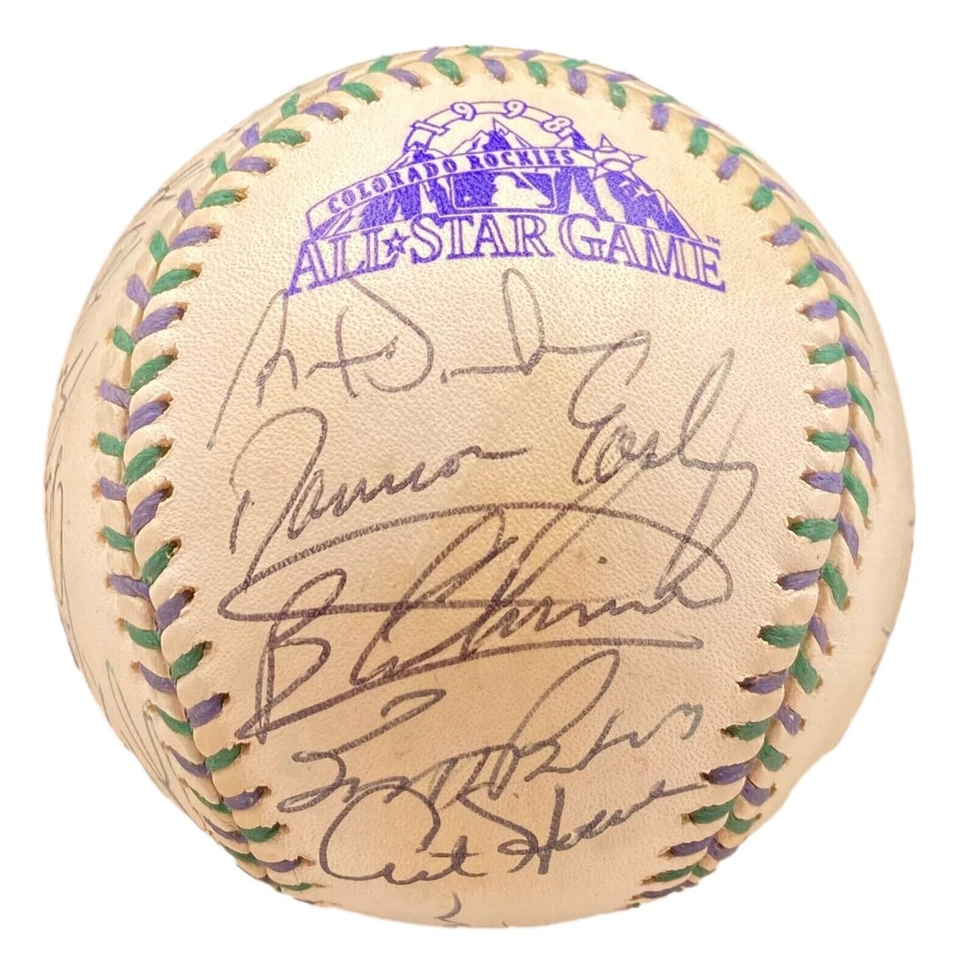 1998 MLB all star (27) signed all star game baseball griffey jeter & more bas: 1998 MLB all star (27) signed all star game baseball griffey jeter & more bas 1998 MLB All Star (27) Signed All Star Game Baseball Griffey Jeter & More BAS RBJ no:7370933960792