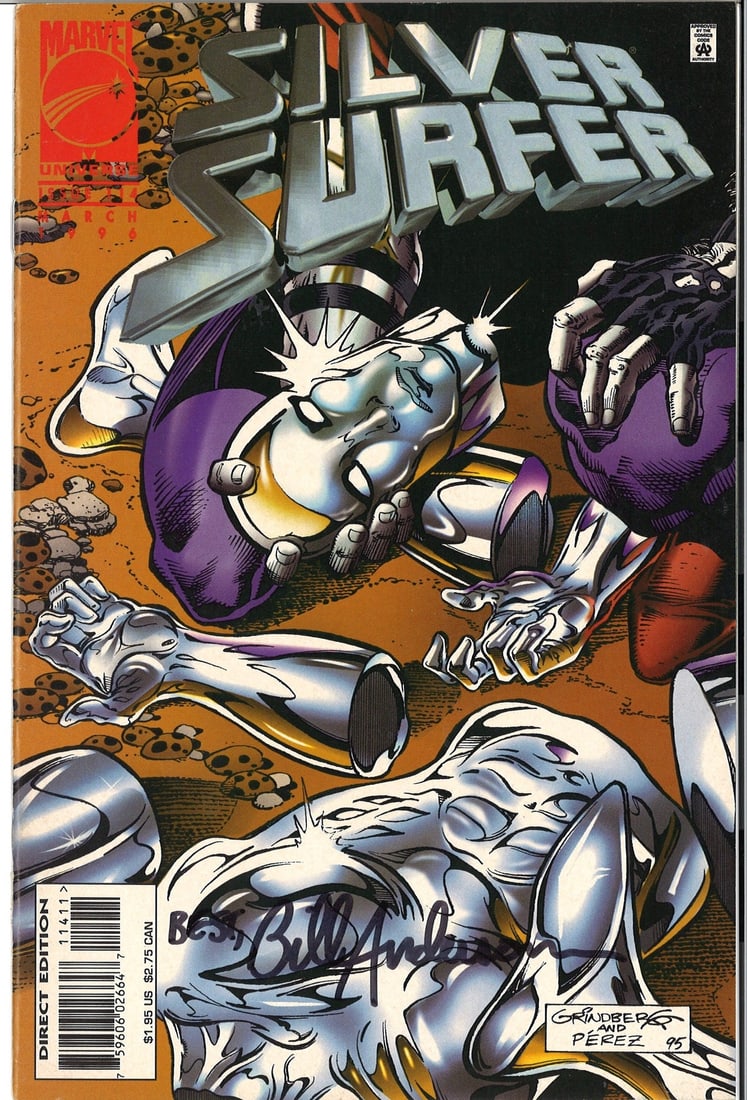 Bill Anderson Autographed Silver Surfer Comic Book: Bill Anderson Autographed Silver Surfer Comic Book This Silver Surfer comic book is autographed by comic artist Bill Anderson. He is best known for his work in the Silver Surfer series. RBJ no:716500
