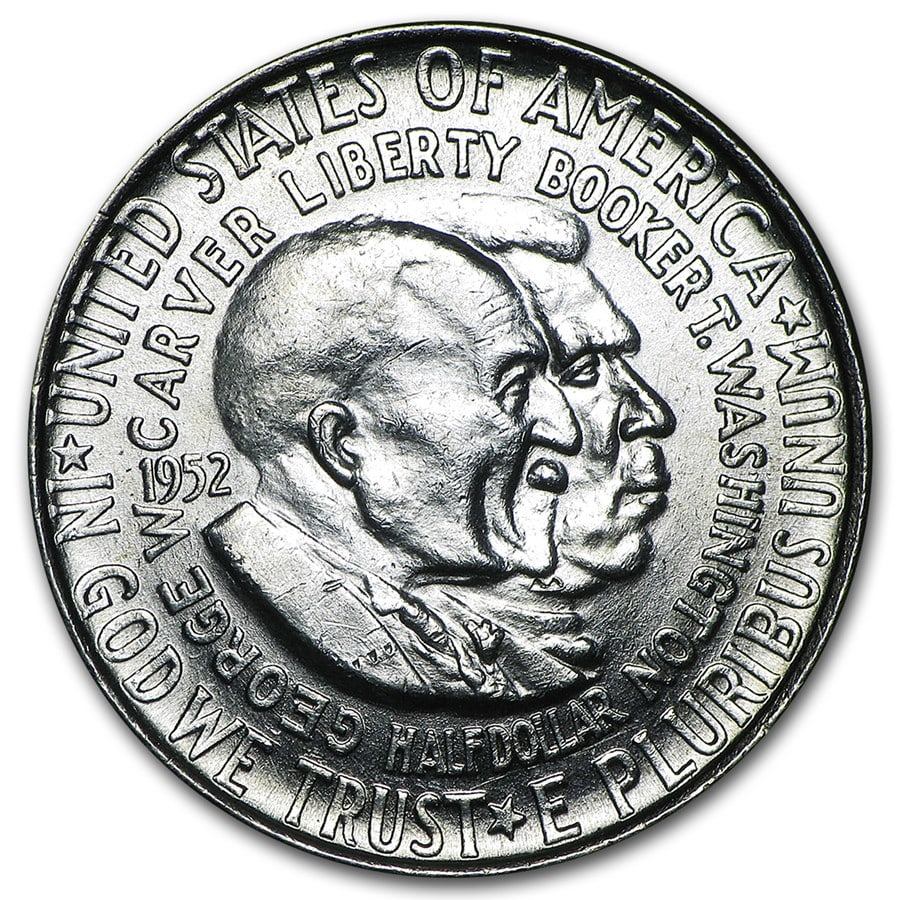 1952 Washington-Carver Half Dollar BU: 1952 Washington-Carver Half Dollar BU RBJ no: 39791 Year: 1952 Grade: Brilliant Unc Grade Service: None Denomination: 50 Cents Mint Mark: P - Philadelphia (Not Shown) Metal Content: 0.361
