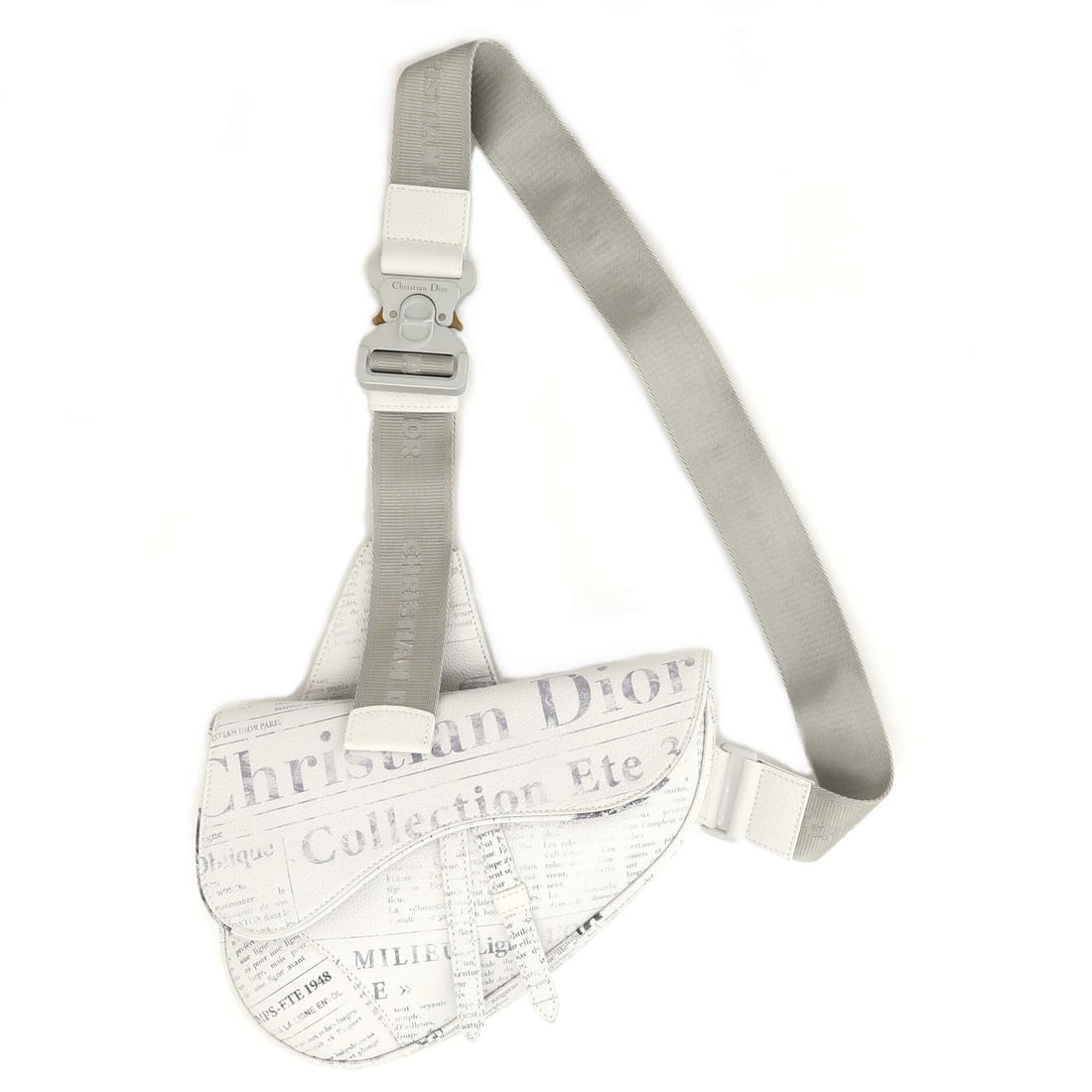 Daniel Arsham Saddle Crossbody Bag Printed Leather: Daniel Arsham Saddle Crossbody Bag Printed Leather Exterior Color: Print, White Interior Color: Black Exterior Material: Leather Interior Material: Nylon Hardware Color: Silver Accessories: Dust b