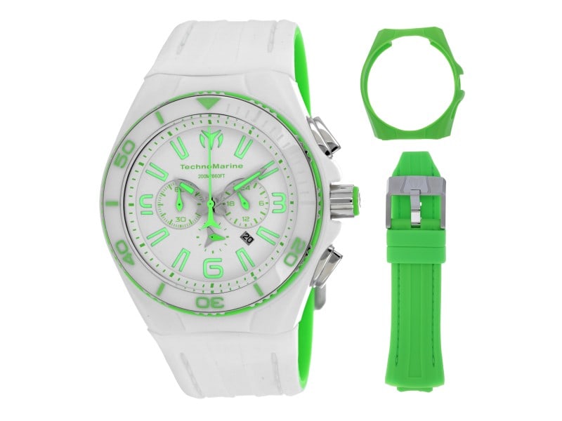 Technomarine womens Cruise Vission II: Technomarine womens Cruise Vission II Stainless steel case, Rubber strap, White dial, Quartz movement, Scratch resistant mineral, Water resistant up to 20 ATM - 200 meters - 660 feet Product Code: 113