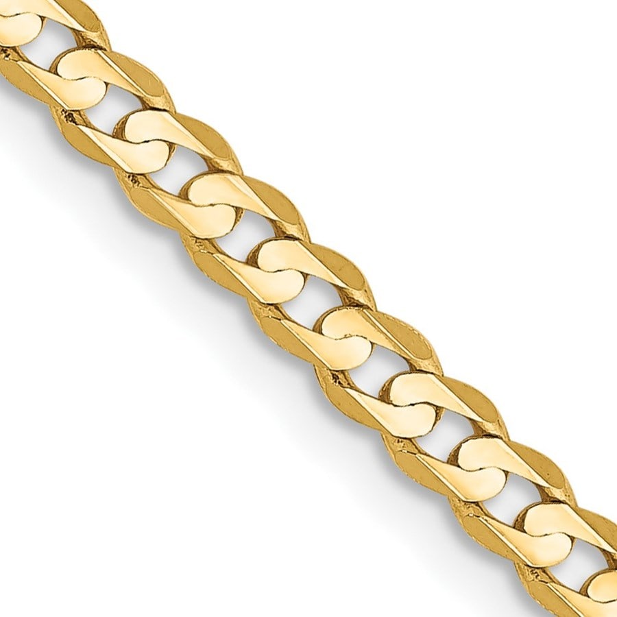 10K Yellow Gold 3mm Open Concave Curb Chain - 22 in.: 10K Yellow Gold 3mm Open Concave Curb Chain - 22 in. Product Id: 264799 Metal: Gold Purity: 10K Finish: Polished Length Of Item: 22 in Chain Type: Curb Chain Length: 22 in Chain