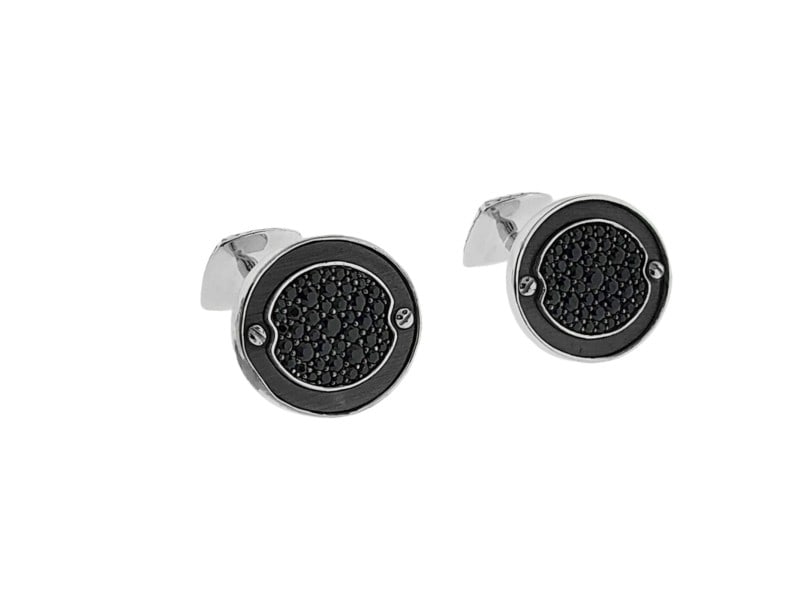 Stephen Webster Sterling Silver England Made Me Pave Sapphire Cufflinks: Stephen Webster Sterling Silver England Made Me Pave Sapphire Cufflinks Item Specifics: Brand: Stephen Webster Color: Black Country/Region of Manufacture: United Kingdom Main Stone: Sapphire Mater