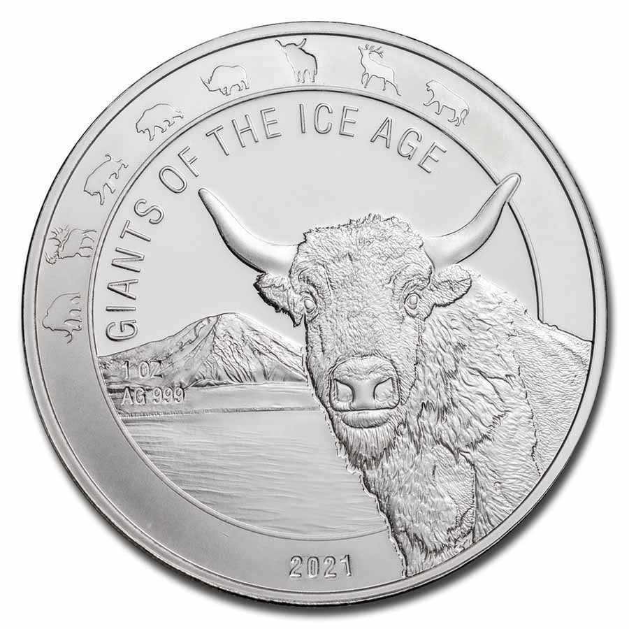 2021 Republic of Ghana 1 oz Silver Aurochs BU: 2021 Republic of Ghana 1 oz Silver Aurochs BU Product ID: 236346 Year: 2021 Grade: None Grade Service: None Denomination: 5 Cedis Mint Mark: Not Shown Metal Content: 1 troy oz Pu
