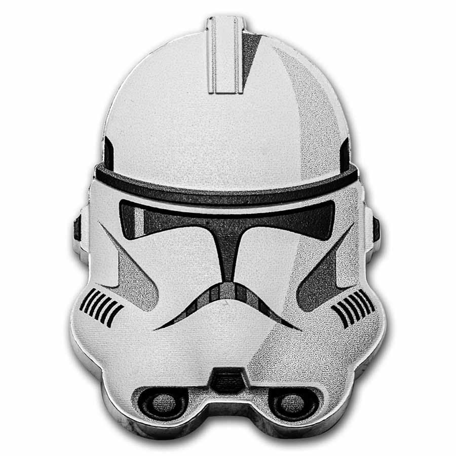 2022 Niue 1 oz Silver $2 Star Wars Faces: Clone Trooper 2: 2022 Niue 1 oz Silver $2 Star Wars Faces: Clone Trooper 2 Product ID: 255386 Year: 2022 Grade: Proof Grade Service: None Denomination: 2 Dollars Mint Mark: Not Shown Metal Content: 1 troy