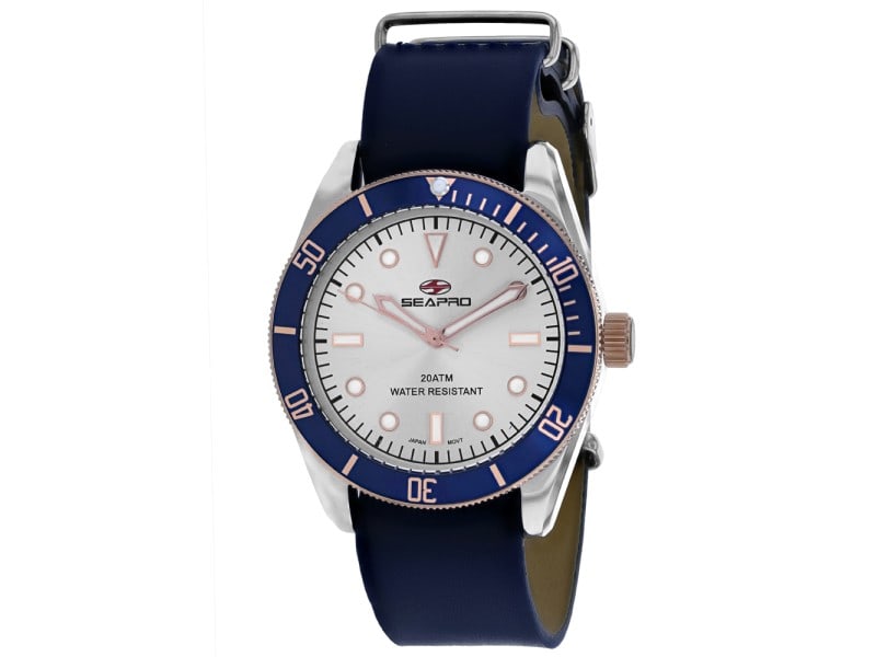 Seapro mens Revival: Seapro mens Revival Product Code: SP0300-39B2A Brand: Seapro Condition: Never Worn Stainless steel case, Leather strap, Silver dial, Quartz movement, Scratch resistant mineral, Water resistant up to 2