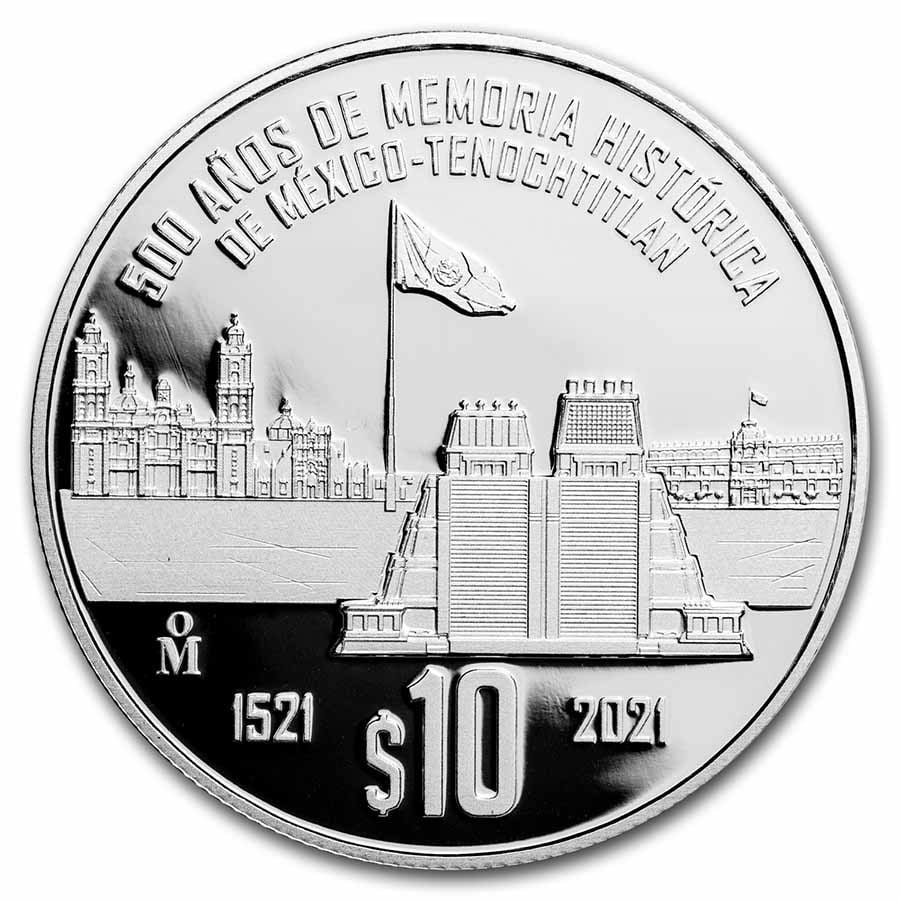2021 Mexico Silver 500th Anniv of Historical Memory: 2021 Mexico Silver 500th Anniv of Historical Memory Product ID: 240886 Year: 2021 Grade: Proof Grade Service: None Denomination: 10 Pesos Mint Mark: Mo - Mexico City Metal Content: 0.925