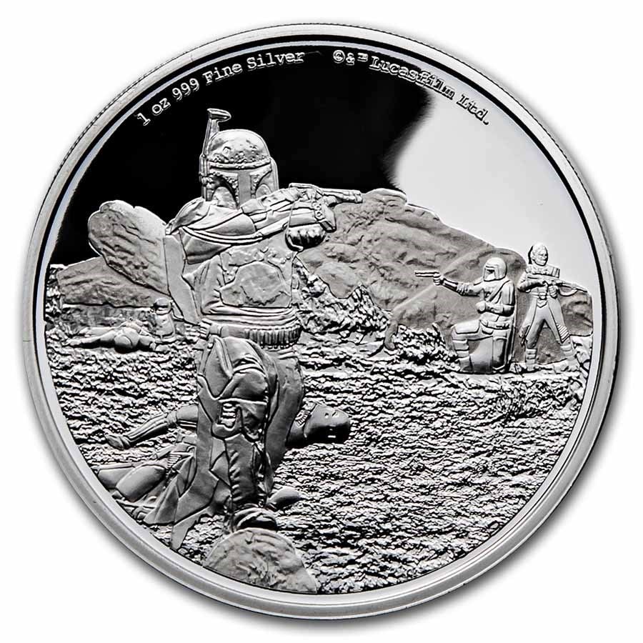 2022 Niue 1 oz Ag $2 Mandalorian Classic: Boba Fett (Box & COA): 2022 Niue 1 oz Ag $2 Mandalorian Classic: Boba Fett (Box & COA) Product ID: 261996 Year: 2022 Grade: Proof Grade Service: None Denomination: 2 Dollars Mint Mark: Not Shown Metal Content: