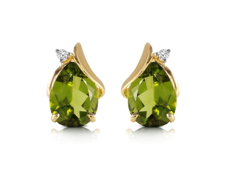 4.26 CTW 14K Solid Gold Stud Earrings Diamond Peridot: 4.26 CTW 14K Solid Gold Stud Earrings Diamond Peridot Product Code: 5147-Y Brand: Fine Jewelry Condition: Never Worn Metal: Yellow Gold Size and Fit: 0.59in (14.99mm) 0.70in (17.78mm) 14K. Solid G