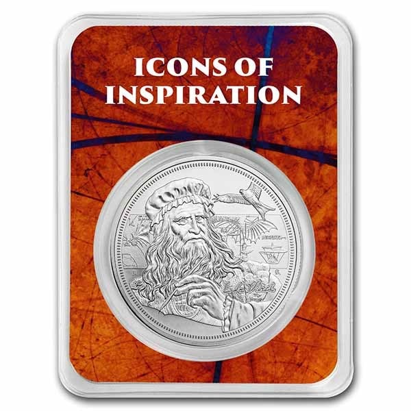 2021 Niue 1 oz Silver Icons of Inspiration: da Vinci in TEP: 2021 Niue 1 oz Silver Icons of Inspiration: da Vinci in TEP Product ID: 238393 Year: 2021 Grade: Brilliant Unc Grade Service: None Denomination: 2 Dollars Mint Mark: N/A - Not Available M