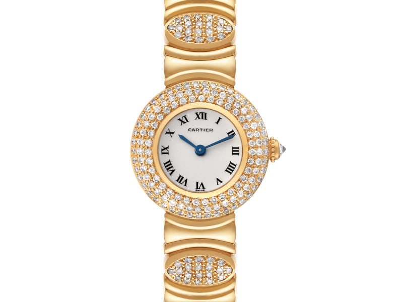 Cartier Colisee Clasque D'Or Yellow Gold Silver Dial Diamond Ladies Watch: Cartier Colisee Clasque D'Or Yellow Gold Silver Dial Diamond Ladies Watch Product Code: 55763-34CB0 Brand: Cartier Condition: Pre-Owned Cartier Colisee Clasque d'Or Yellow Gold Silver Dial Diamond Lad