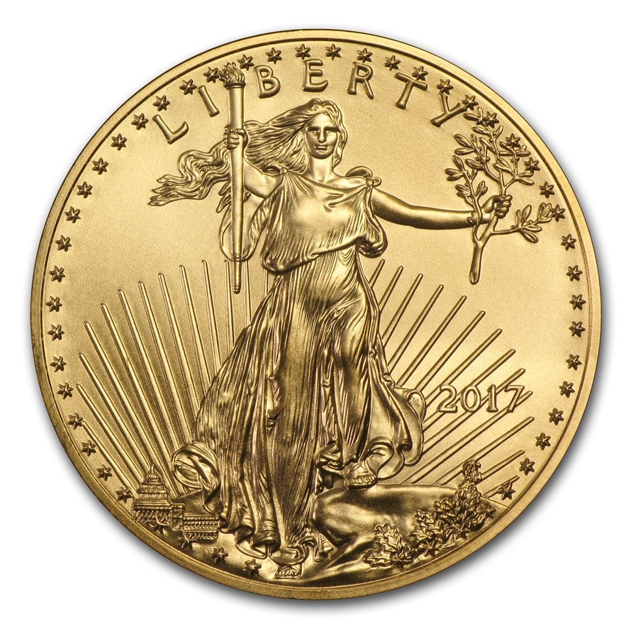 2017 1/10 oz American Gold Eagle BU: 2017 1/10 oz American Gold Eagle BU Product ID: 102258 Year: 2017 Grade: Brilliant Unc Grade Service: None Denomination: $5.00 Mint Mark: W - West Point (Not Shown) Metal Content: 0.1 tro