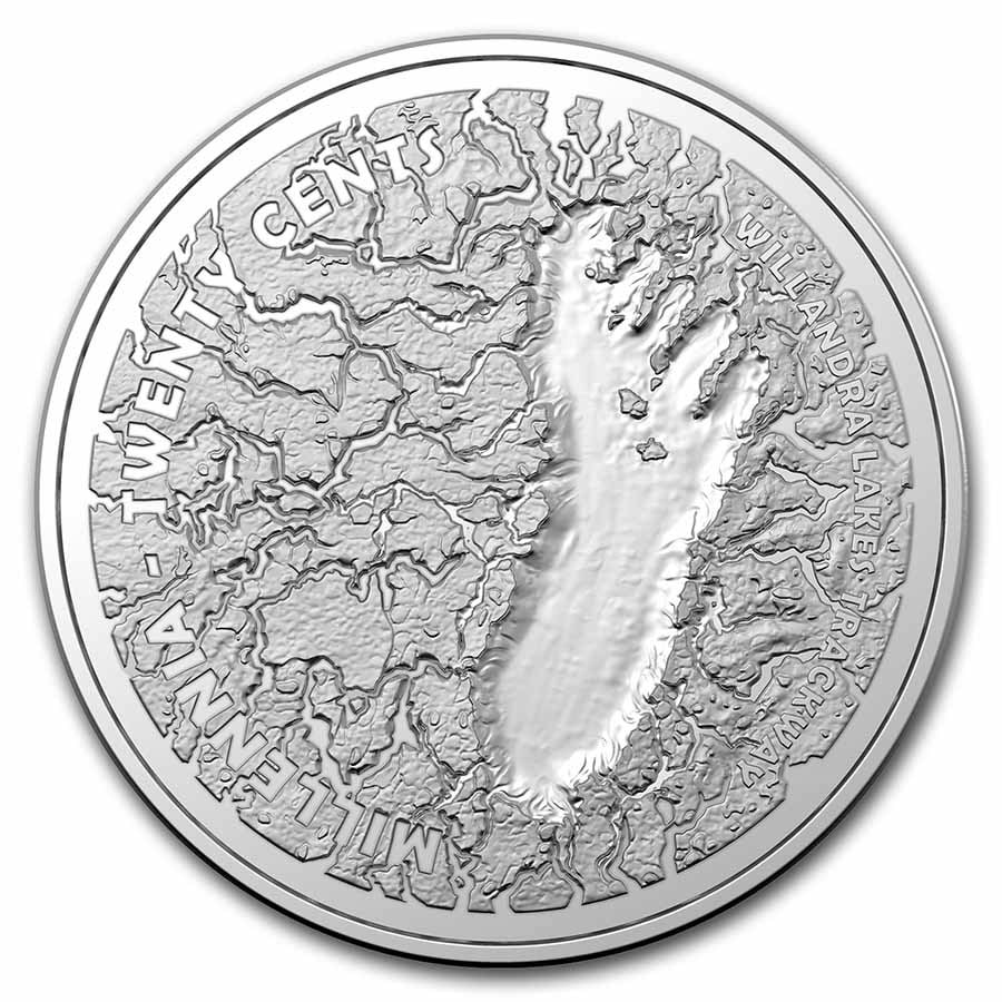2021 Australia 1/2 oz Silver Mungo Footprint Proof: 2021 Australia 1/2 oz Silver Mungo Footprint Proof Product ID: 241036 Year: 2021 Grade: Proof Grade Service: None Denomination: 20 Cents Mint Mark: N/A - Not Available Metal Content: 0.5