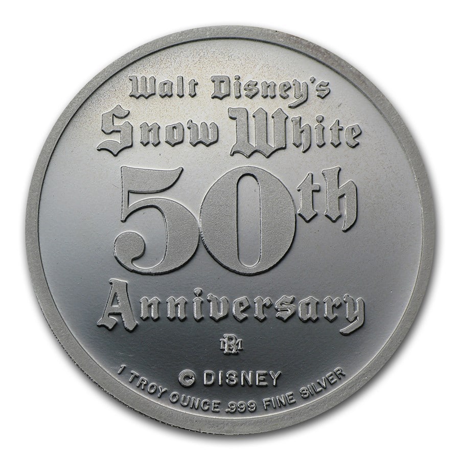 1 oz Silver - Disney's Snow White 50th Anniv (Witch, w/Box & COA): 1 oz Silver - Disney's Snow White 50th Anniv (Witch, w/Box & COA) Product ID: 35519 Year: 1987 Grade: None Grade Service: None Mint Mark: N/A - Not Available Metal Content: 1 troy oz Puri