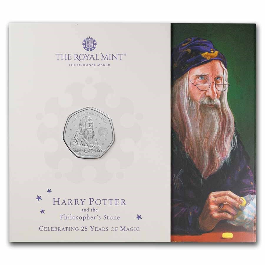 2023 Great Britain Harry Potter - Dumbledore 50p BU Coin: 2023 Great Britain Harry Potter - Dumbledore 50p BU Coin Product ID: 271216 Year: 2023 Grade: Brilliant Unc Grade Service: None Denomination: 50 Pence Mint Mark: Not Shown Metal Content: