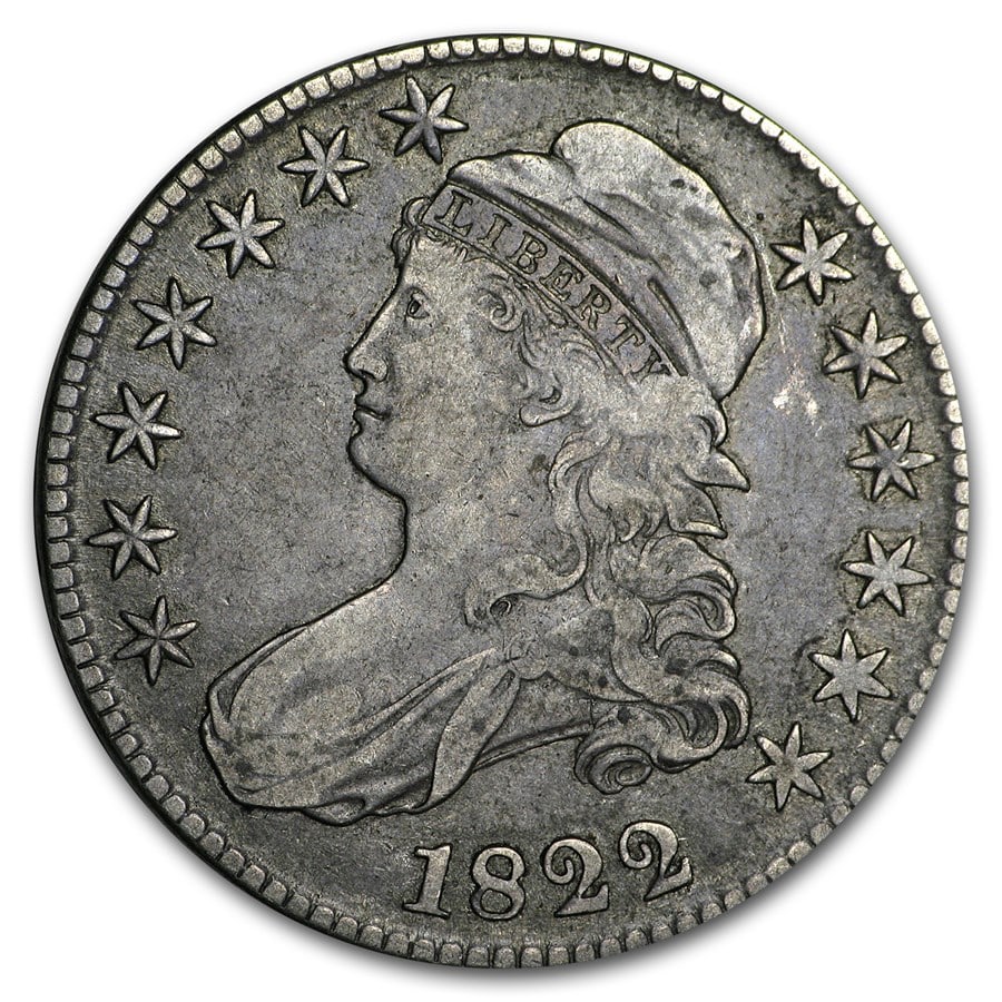 1822 Bust Half Dollar XF: 1822 Bust Half Dollar XF Product ID: 178046 Year: 1822 Grade: Extra Fine Grade Service: None Denomination: $0.50 Mint Mark: P - Philadelphia (Not Shown) Metal Content: 0.3868 troy oz