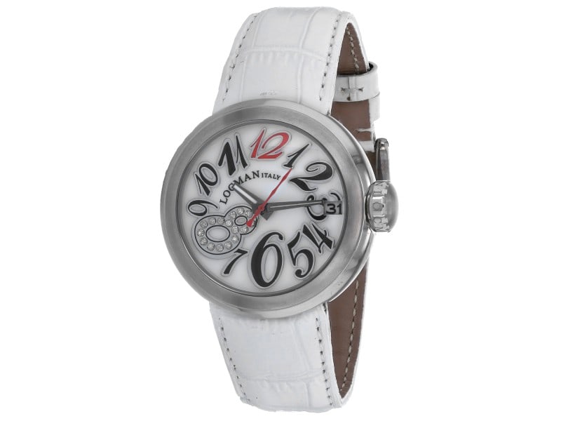 Locman womens Classic: Locman womens Classic Staineless steel case, Leather strap, White dial, Quartz movement, Scratch resistant mineral, Water resistant up to 5 ATM - 50 meters - 165 feet Product Code: 340CMOPBKDNWH-39B2A
