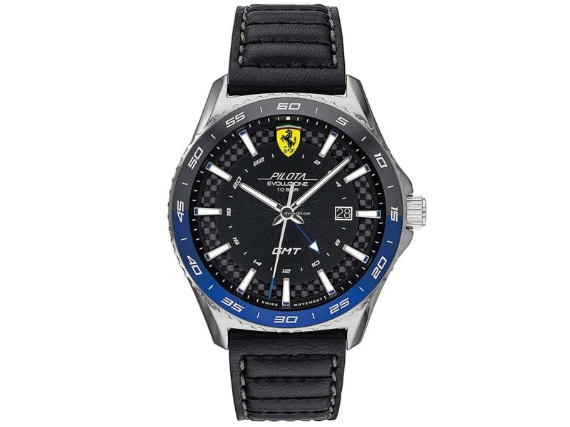 Ferrari mens Pilota: Ferrari mens Pilota Product Code: 830775-39B2A Brand: Ferrari Condition: Never Worn Stainless steel case, Leather strap, Black dial, Quartz movement, Scratch resistant mineral, Water resistant up to 1