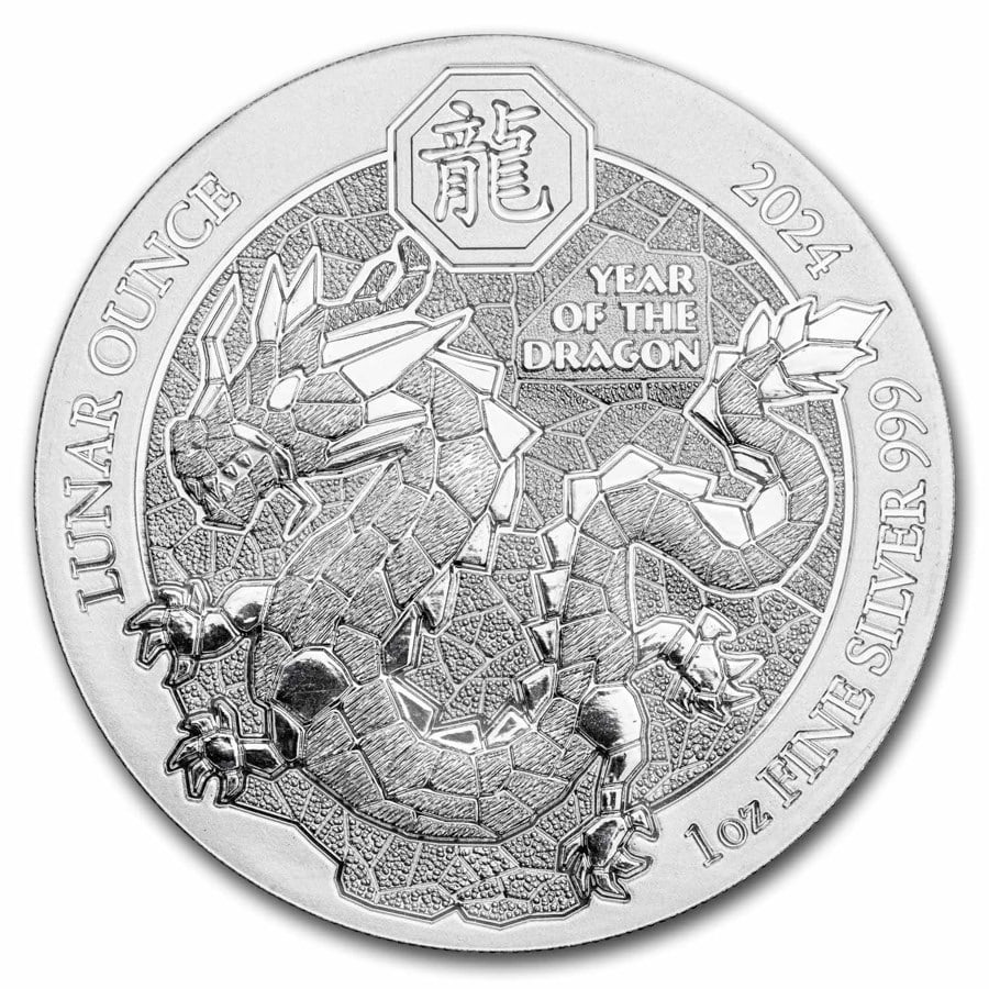 2024 Rwanda 1 oz Silver Lunar Year of the Dragon BU: 2024 Rwanda 1 oz Silver Lunar Year of the Dragon BU Product ID: 282178 Year: 2024 Grade: Brilliant Unc Grade Service: None Denomination: 50 Francs Mint Mark: Not Shown Metal Content: 1 tr